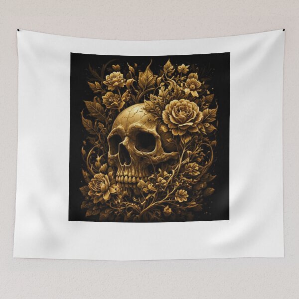 Item preview, Golden Bloom Skull designed and sold by 1NEOBOY.