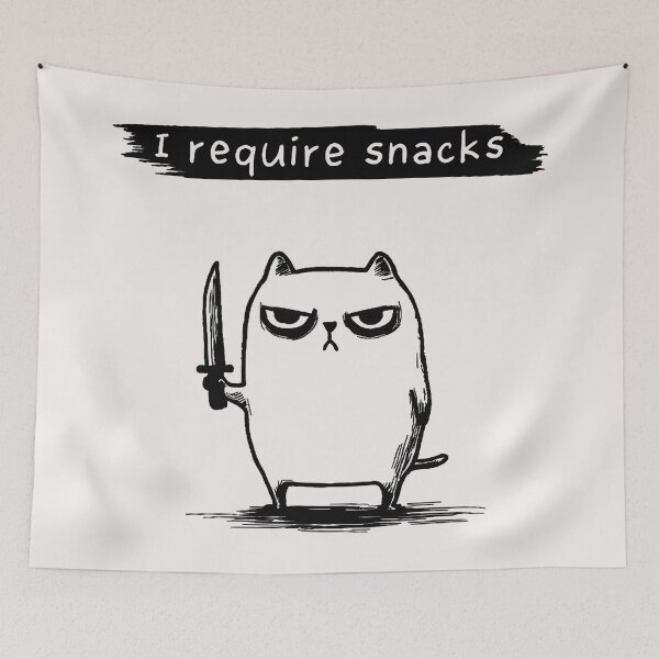 Item preview, I Require Snacks Grumpy Cat Meme Hungry Feline Pet Lover designed and sold by SanTiOmal.