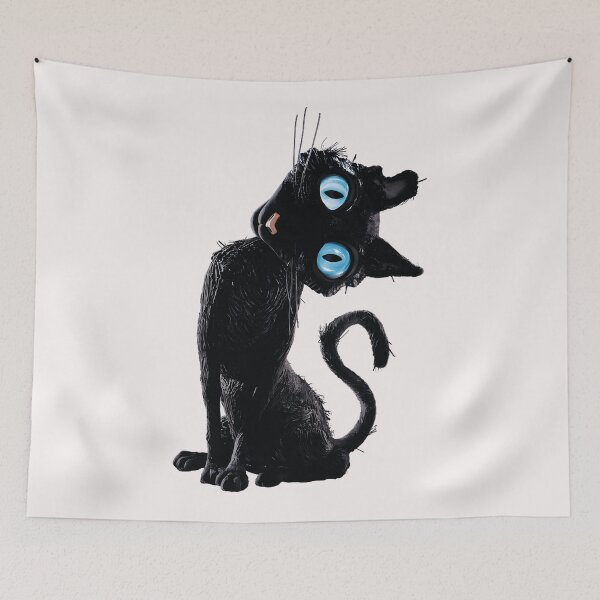 Item preview, Curious Black Cat Feline Lover Gift designed and sold by SanTiOmal.