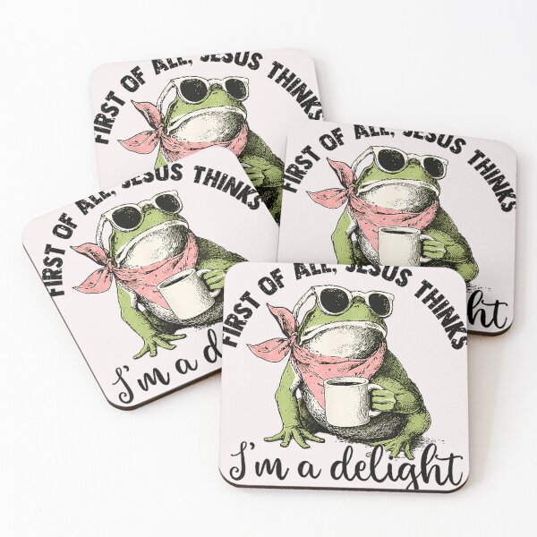 Item preview, First Of All, Jesus Thinks I'm A Delight Christian Humor Frog Faith Coffee Lover designed and sold by SanTiOmal.