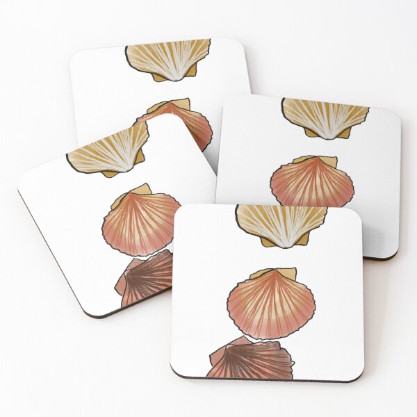 Item preview, Coastal Scallop Shell Trio | Watercolour Seashell Illustration designed and sold by Bound for Wonder.