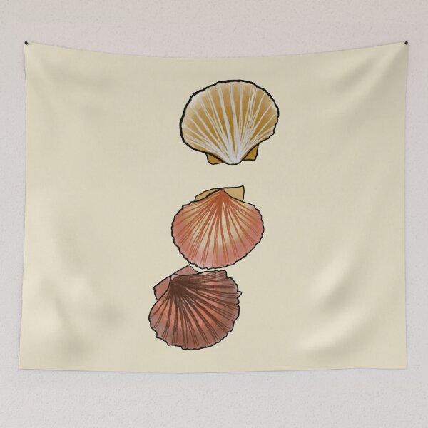 Item preview, Coastal Scallop Shell Trio | Watercolour Seashell Illustration designed and sold by Bound for Wonder.