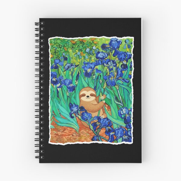 Item preview, Smiling Sloth Resting Among Blue Iris Flowers Garden designed and sold by JordynLadukeg65.