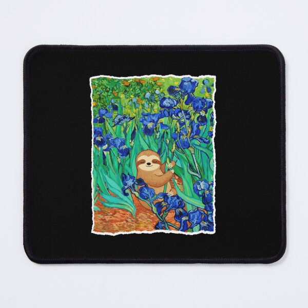 Item preview, Smiling Sloth Resting Among Blue Iris Flowers Garden designed and sold by JordynLadukeg65.
