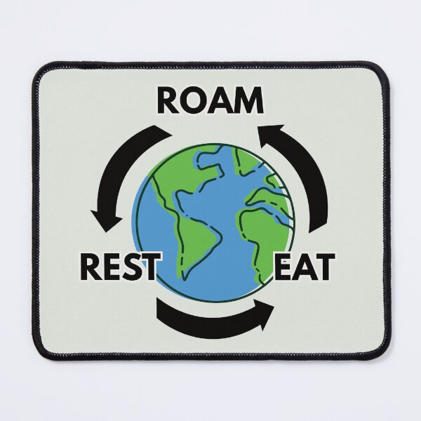 Item preview, Roam Rest Eat – Travel Lover Adventure Design designed and sold by QuietlyBecoming.