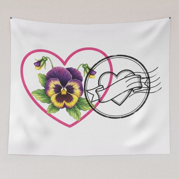 Item preview, Pansy Heart Postal Emblem designed and sold by PixorStudio.