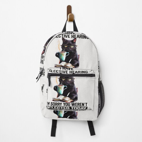 Item preview, I Have Selective Hearing I'm Sorry You Weren't Selected Today Tomorrow Isn't Looking Good Either Black Cat Sarcastic Humor Coffee Lover Feline Introvert designed and sold by SeraXYZ.
