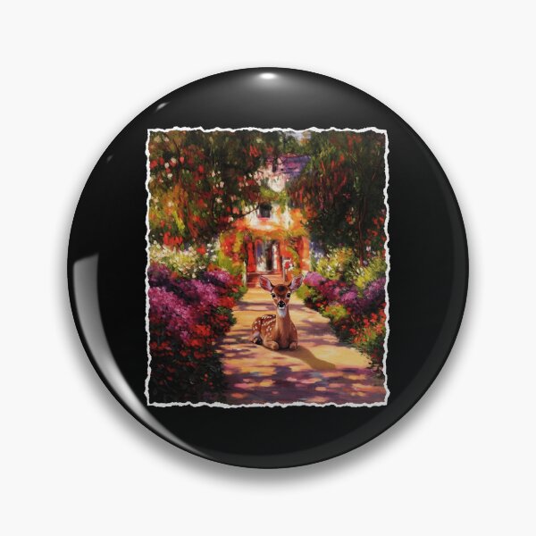 Item preview, Fawn Resting Along a Sunlit Garden Path Painting designed and sold by JordynLadukeg65.