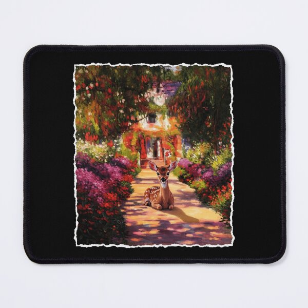 Item preview, Fawn Resting Along a Sunlit Garden Path Painting designed and sold by JordynLadukeg65.