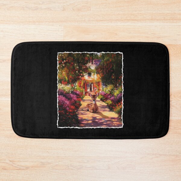 Item preview, Fawn Resting Along a Sunlit Garden Path Painting designed and sold by JordynLadukeg65.