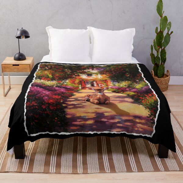 Item preview, Fawn Resting Along a Sunlit Garden Path Painting designed and sold by JordynLadukeg65.