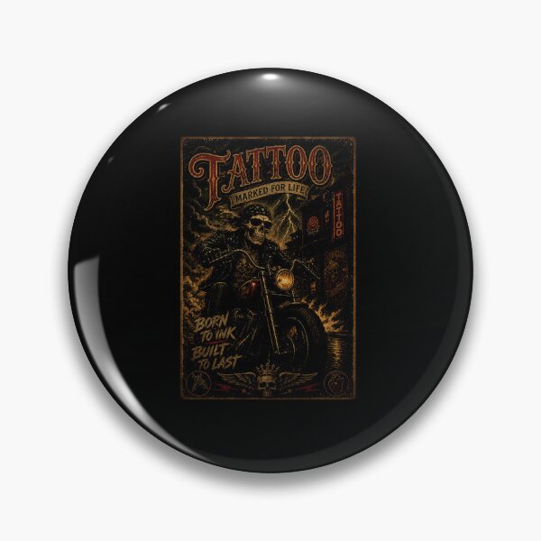 Item preview, Vintage Biker Skull Tattoo Poster With Dark Motorcycle Spirit designed and sold by Modaozushi216.