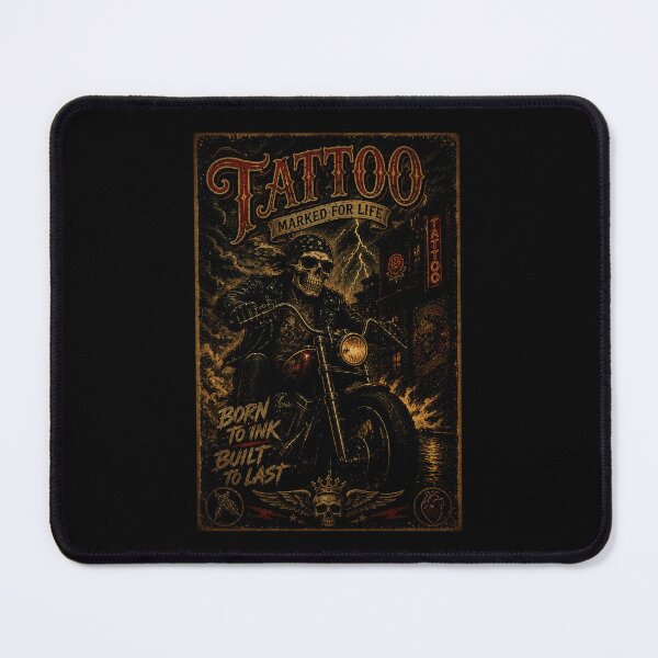 Item preview, Vintage Biker Skull Tattoo Poster With Dark Motorcycle Spirit designed and sold by Modaozushi216.