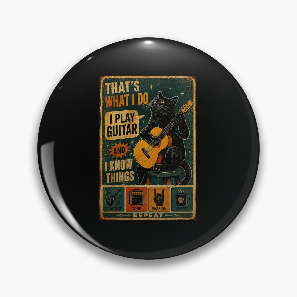 Item preview, Black Cat Guitar Player Vintage Music Humor Retro Poster designed and sold by eliramaison.