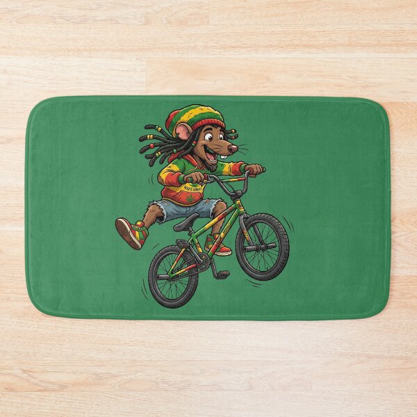 Item preview, Riddim & Ride Rasta Mouse BMX Adventure Tee designed and sold by digitalbob60.