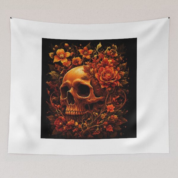 Item preview,  Crimson Orange Orchid Skull designed and sold by 1NEOBOY.