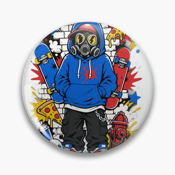 Item preview, Gas Mask Skater Graffiti Kid designed and sold by PlengPoomofArts.