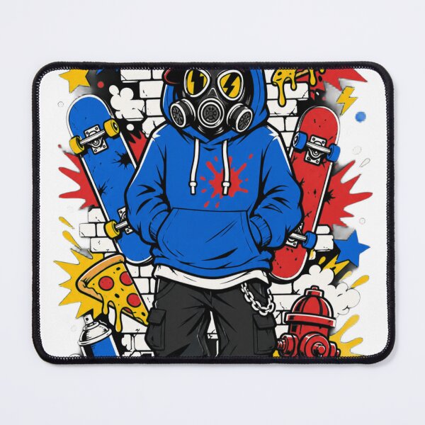Item preview, Gas Mask Skater Graffiti Kid designed and sold by PlengPoomofArts.