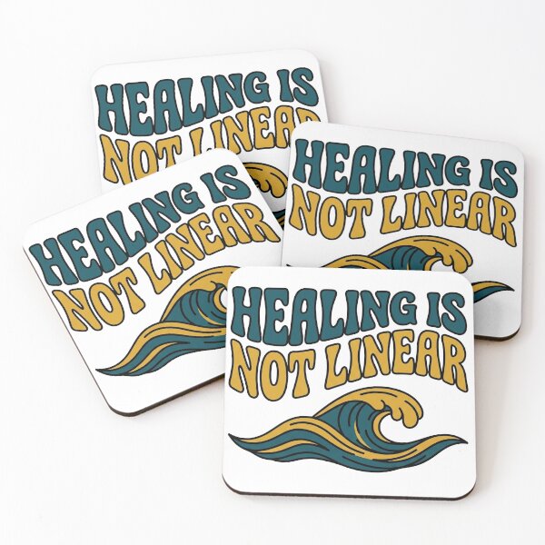 Item preview, Healing Is Not Linear — Retro Groovy Mental Health designed and sold by PlushFutura.