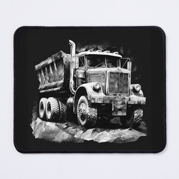 Item preview, Black and White Dump Truck Heavy Equipment Art designed and sold by inkoutninja.
