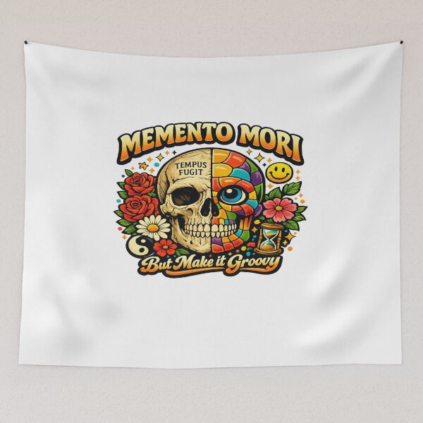 Item preview, Memento Mori Retro Groovy Skull Design designed and sold by Dresut.