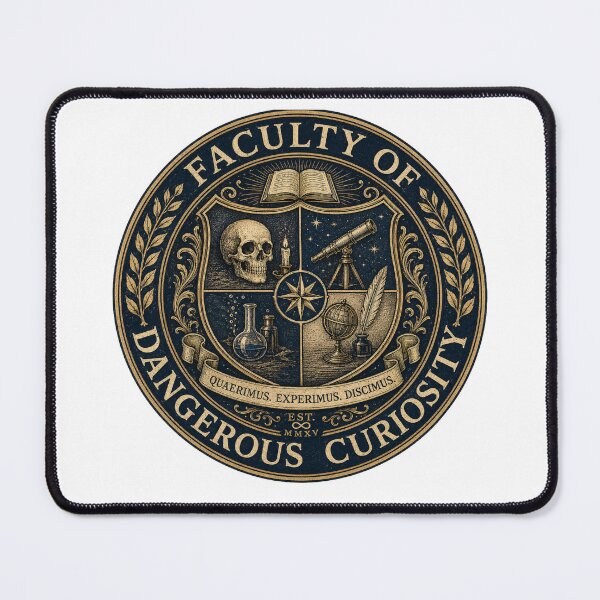 Item preview, Faculty of Dangerous Curiosity | Academic Seal of Forbidden Knowledge | Dark Academia Scholar Design designed and sold by MrDev.