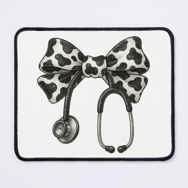 Item preview, Cow Print Nurse Stethoscope Bow designed and sold by RINRADA KHANMOREE.