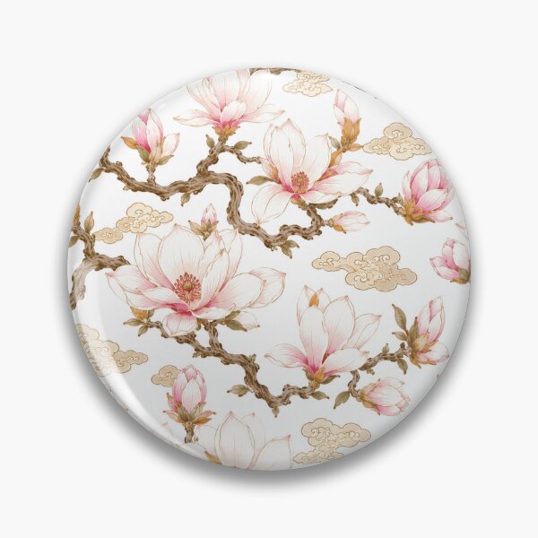 Item preview, Korean Minhwa Magnolia Pattern | Traditional Korean Folk Art Floral Design designed and sold by K-Tradition.