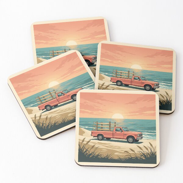 Item preview, Vintage Surf Truck Sunrise Beach Ocean Design designed and sold by creators_collective.