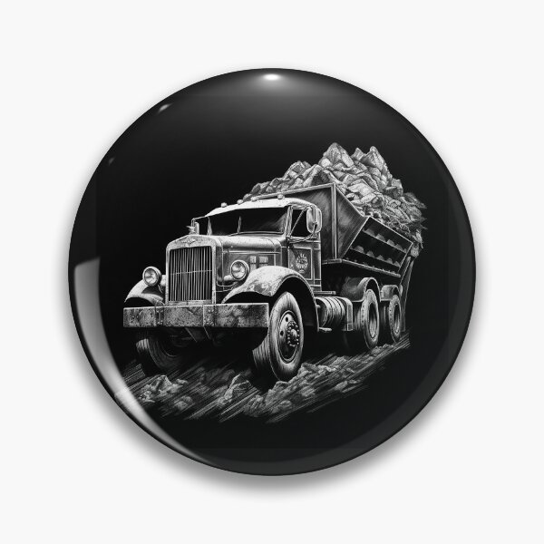 Item preview, Black and White Vintage Dump Truck Construction Art designed and sold by inkoutninja.