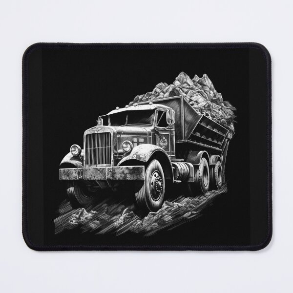 Item preview, Black and White Vintage Dump Truck Construction Art designed and sold by inkoutninja.