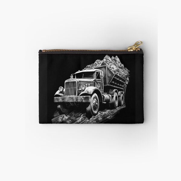 Item preview, Black and White Vintage Dump Truck Construction Art designed and sold by inkoutninja.