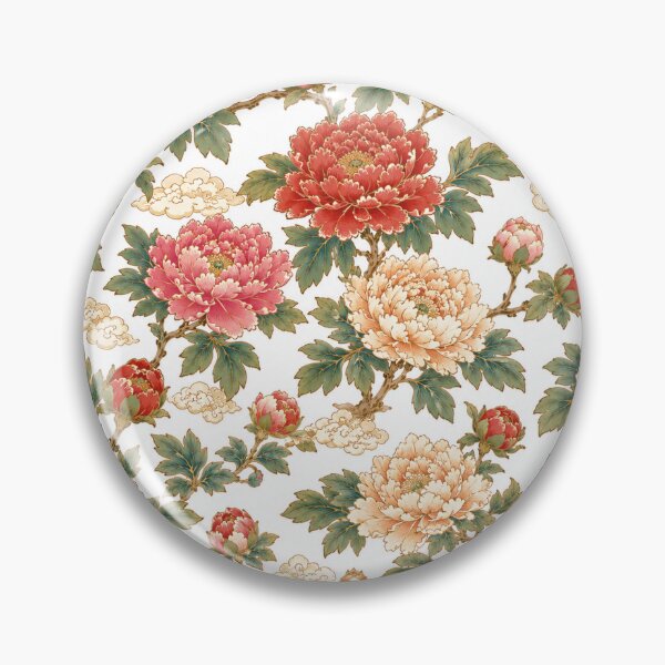 Item preview, Korean Minhwa Peony Pattern | Traditional Korean Folk Art Floral Design designed and sold by K-Tradition.