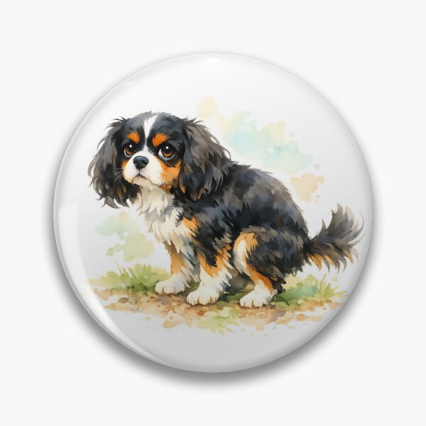 Item preview, Adorable Tricolor  Cavalier King Charles Spaniel Puppy Watercolor Art | Dog Lover Gift designed and sold by SakuraWaStyle.
