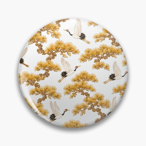 Item preview, Korean Minhwa Crane & Golden Pine Pattern | Traditional Korean Folk Art Design designed and sold by K-Tradition.