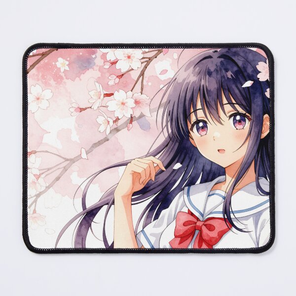 Item preview, Cherry Blossom Dreams – Watercolor Anime Spring Portrait designed and sold by AetheraVI.