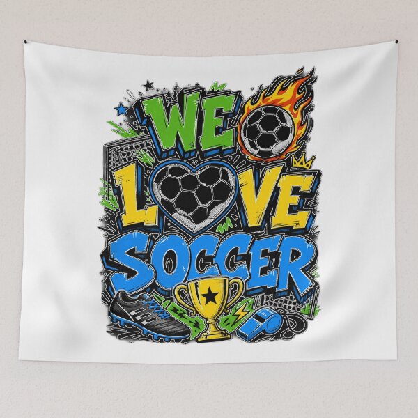 Item preview, We Love Soccer Neon Burst designed and sold by PlengPoomofArts.