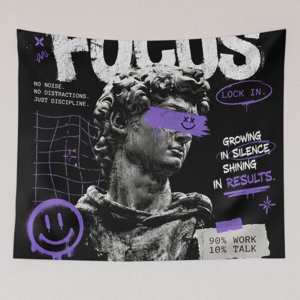 Item preview, Focus Lock In Discipline Statue Aesthetic Streetwear Graphic T-Shirt designed and sold by NBT-NOVA.