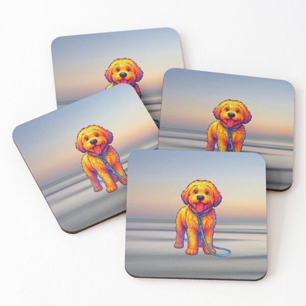 Item preview, Dooley the Doodle at sunset beach  designed and sold by Doodles Down South.