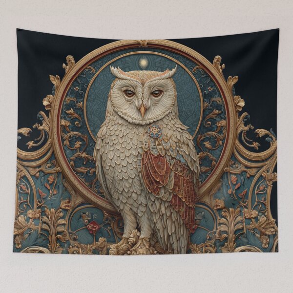 Item preview, Celestial Art Nouveau Owl Mandala designed and sold by desmondlyon.