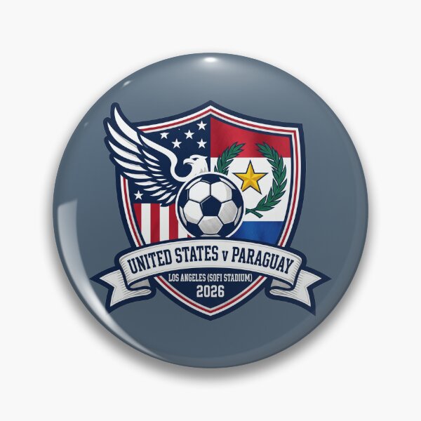 Item preview, USA Paraguay Soccer Match 2026 Los Angeles Shield designed and sold by Pride Emblem Prints.