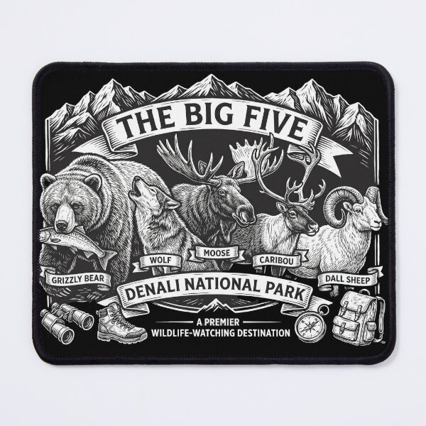 Item preview, THE BIG FIVE. Denali National Park Wildlife. V2 designed and sold by Birdie and Flynn.