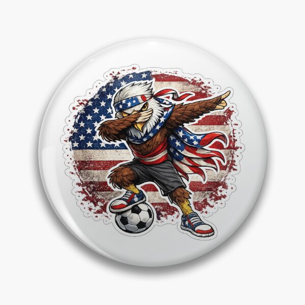 Item preview, Dabbing Eagle Soccer Vintage American Flag designed and sold by QuiteOrbit.