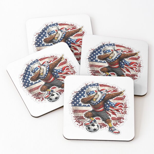 Item preview, Dabbing Eagle Soccer Vintage American Flag designed and sold by QuiteOrbit.