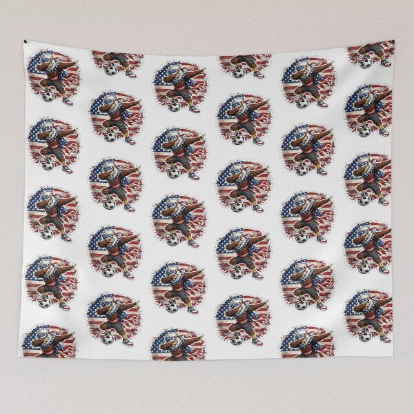 Item preview, Dabbing Eagle Soccer Vintage American Flag designed and sold by QuiteOrbit.