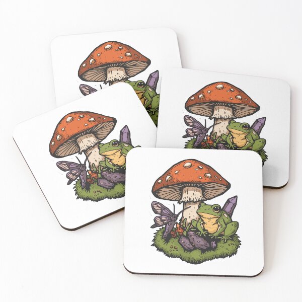 Item preview, Goblincore Frog Mushroom Sticker — Cottagecore Dark Nature Die-Cut designed and sold by Cosmic Zodiac Studio.