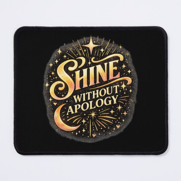 Item preview, Shine Without Apology – Celestial Self-Love Retro Inspirational Quote designed and sold by RJACreative.