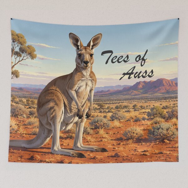 Item preview, A Kangaroo In Outback Desert designed and sold by TeesofAuss.