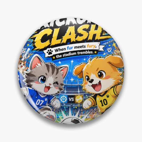 Item preview, The Kickoff Clash Cat vs Dog Soccer Kawaii Sports Art designed and sold by CChanDesigns.