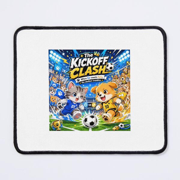 Item preview, The Kickoff Clash Cat vs Dog Soccer Kawaii Sports Art designed and sold by CChanDesigns.